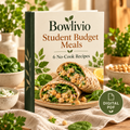 Illustrative digital ebook cover for Bowlivio Student Budget Meals